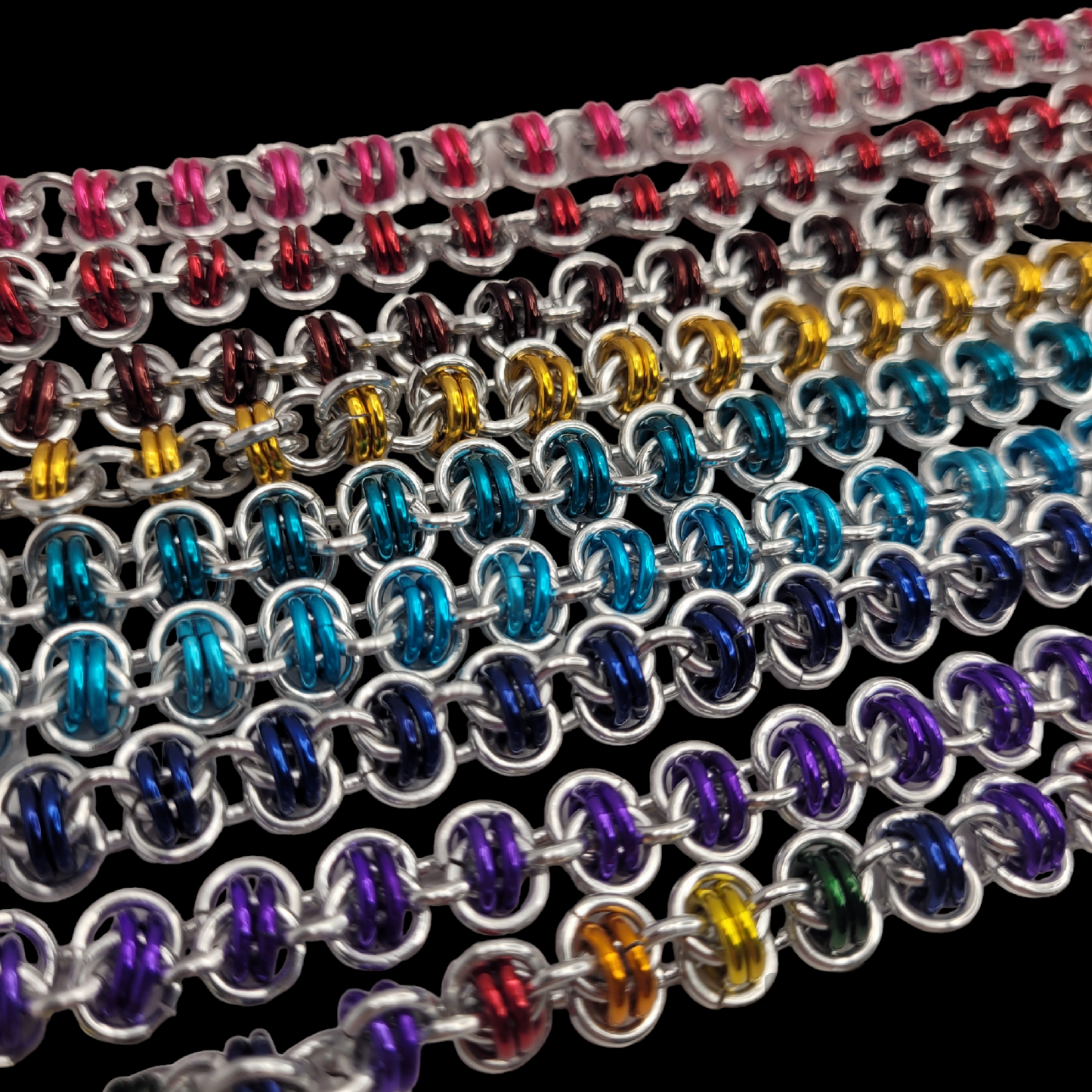 Bracelet, barrel weave chainmail