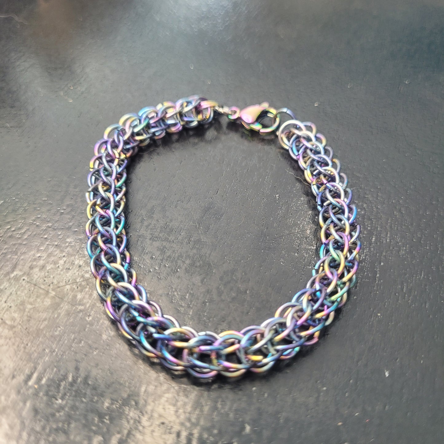 Rainbow chainmail bracelet