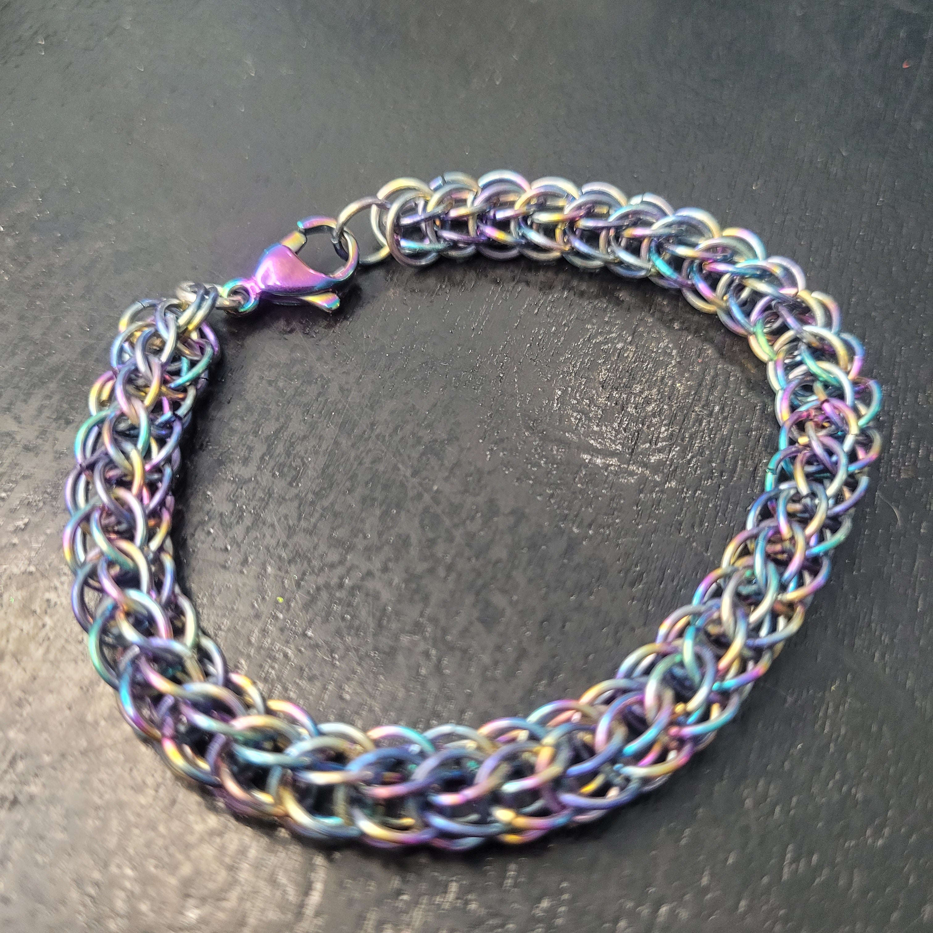 Rainbow Bond Chainmail Bracelet