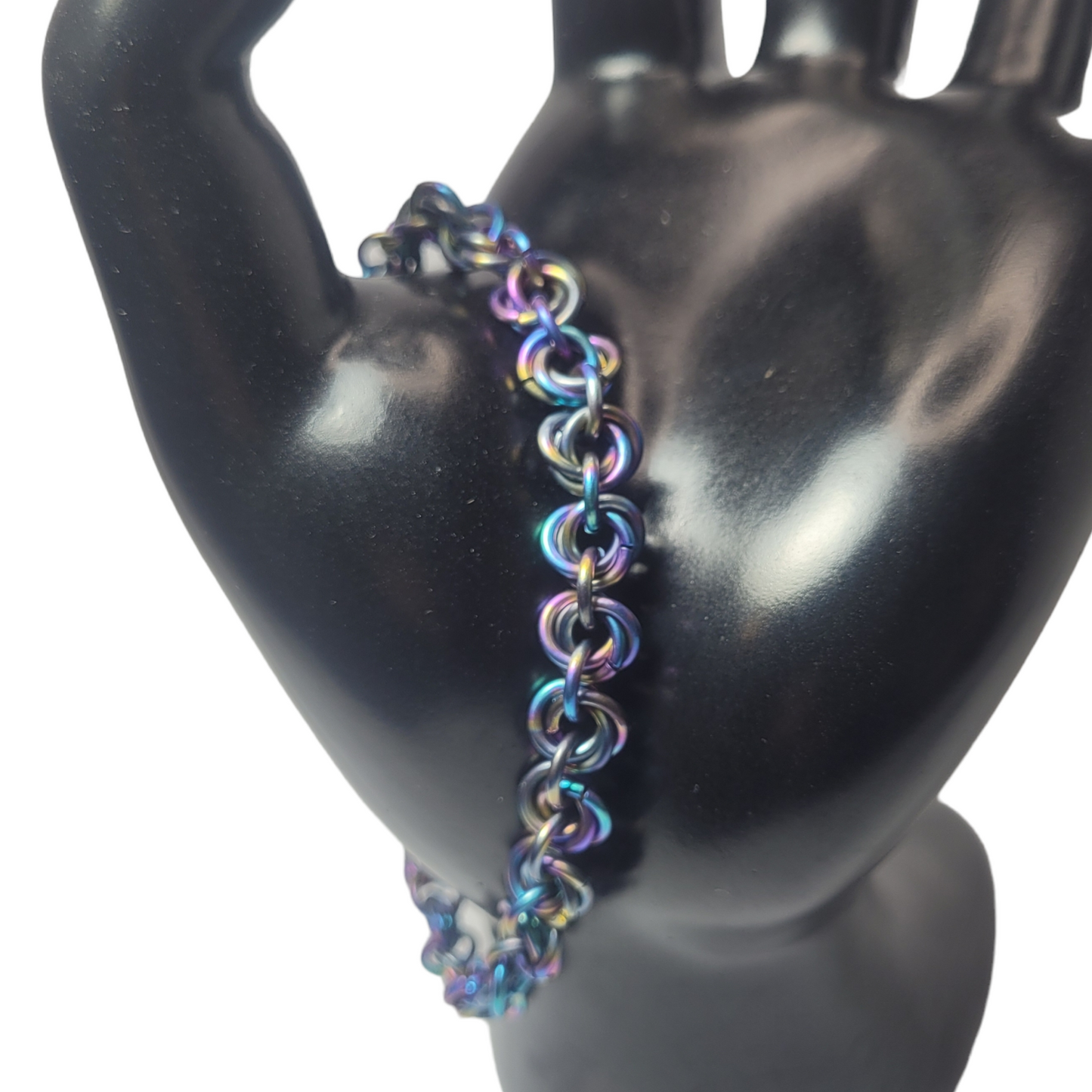 Rainbow rosette chainmail jewelery set