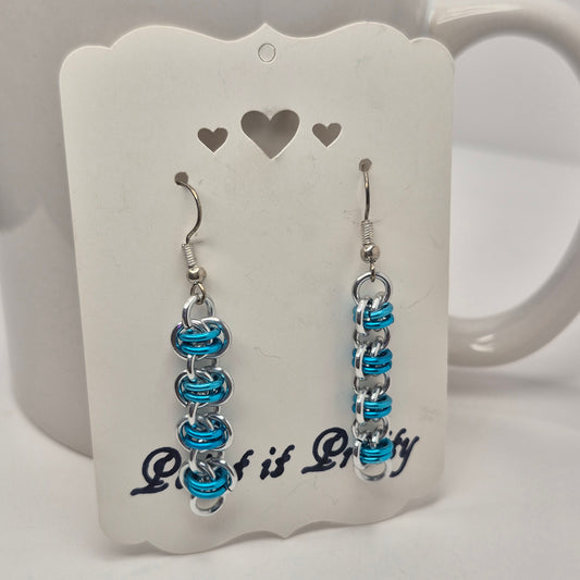 Barrel weave chainmail earrings