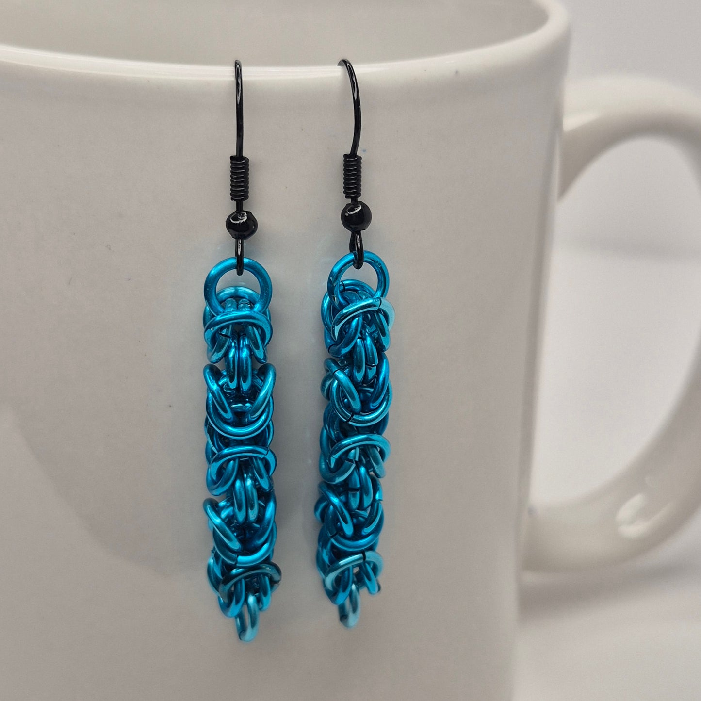 Bracelet and earring set, Byzentine chainmail