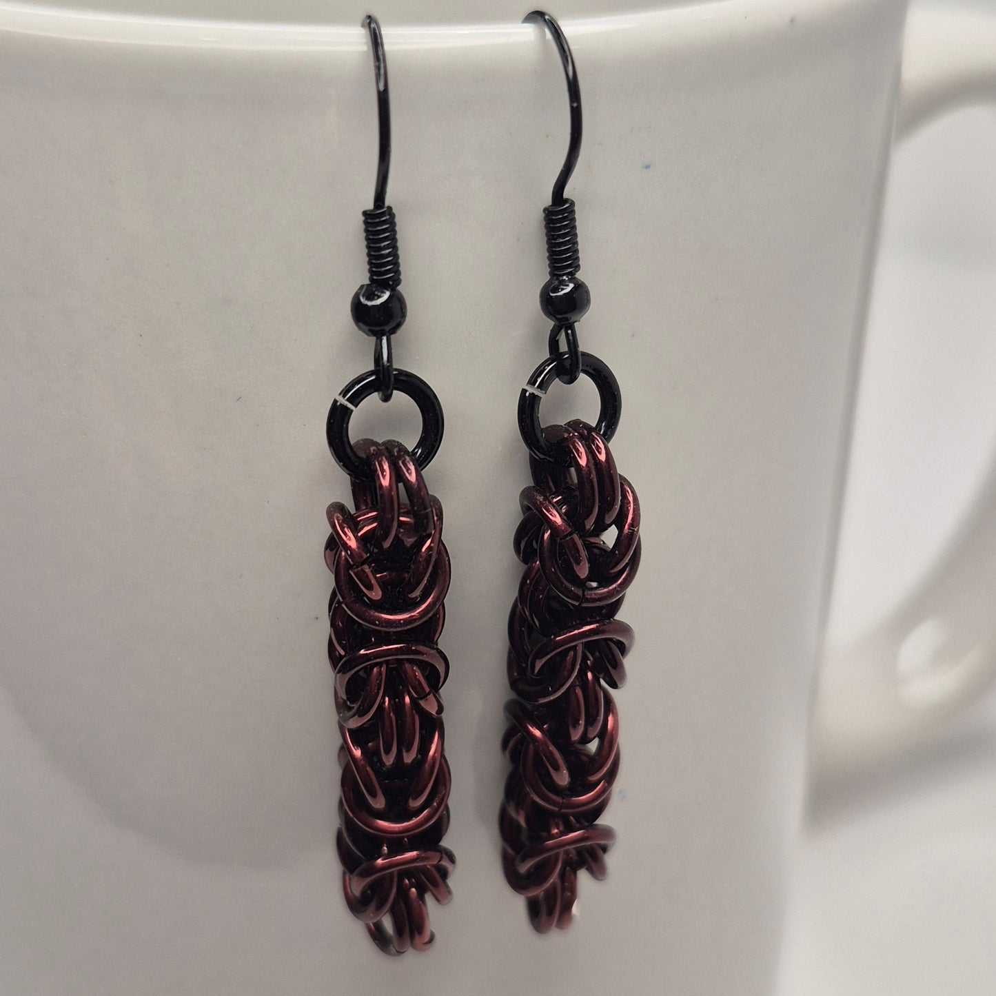 Bracelet and earring set, Byzentine chainmail