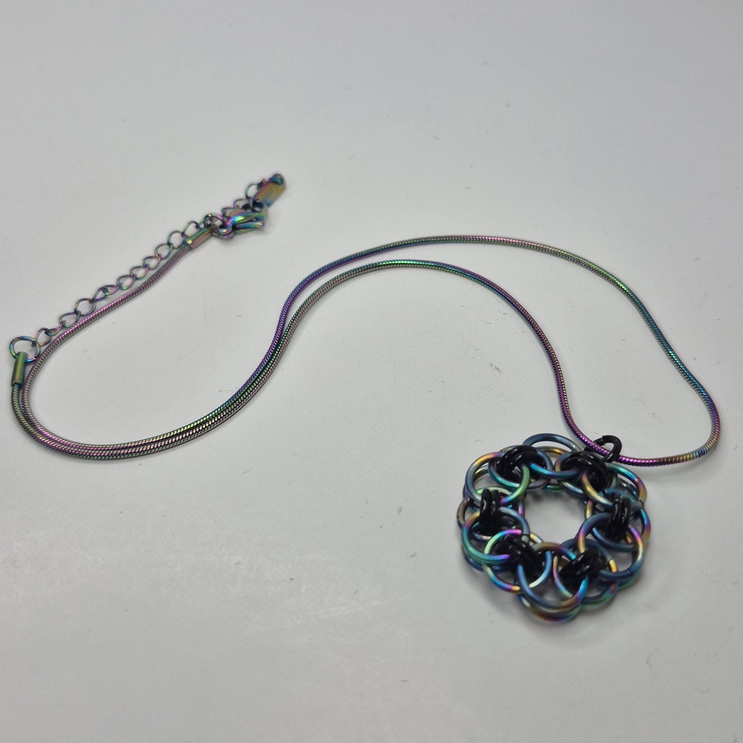 Rainbow chainmail necklace