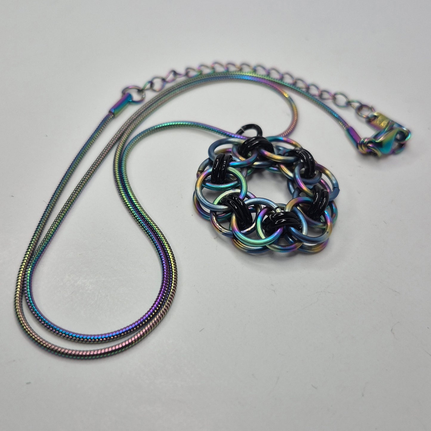 Rainbow chainmail necklace