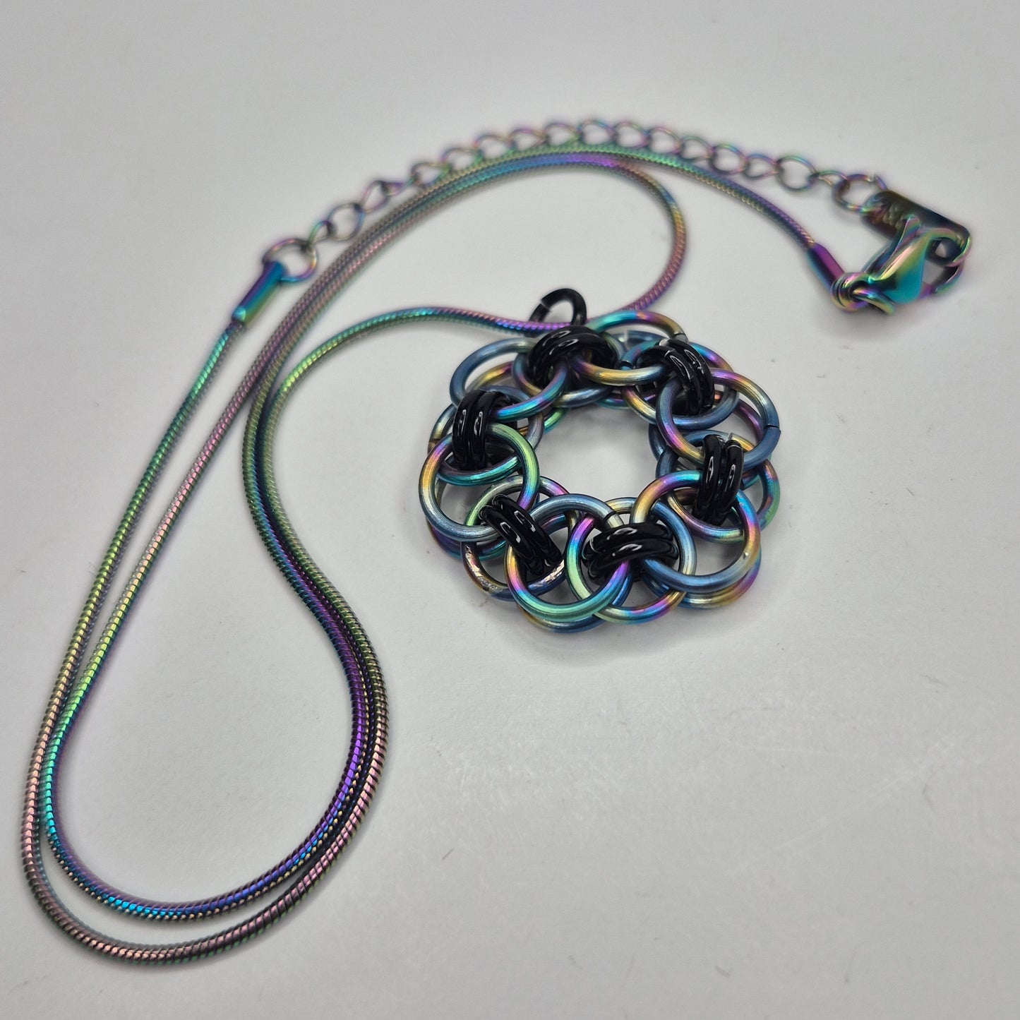 Rainbow chainmail necklace