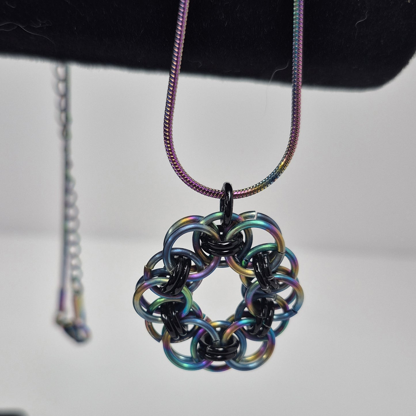 Rainbow chainmail necklace