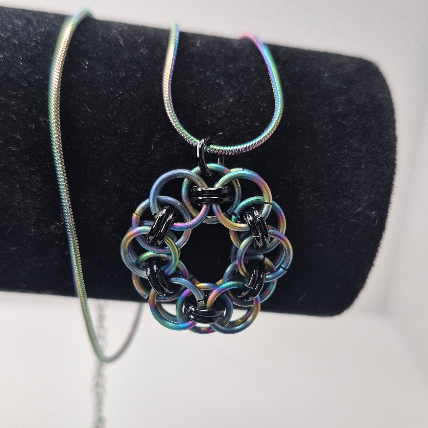 Rainbow chainmail necklace