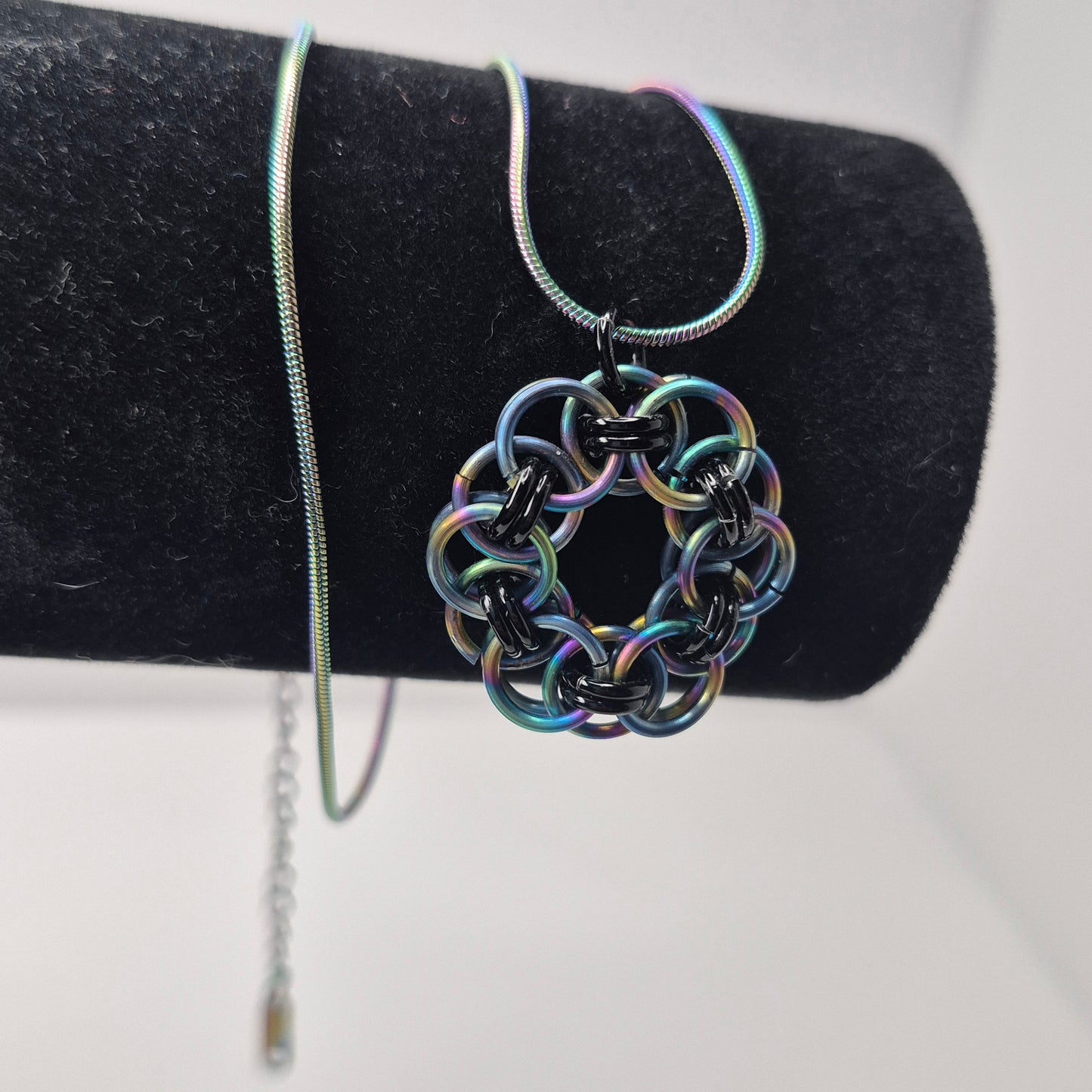 Rainbow chainmail necklace
