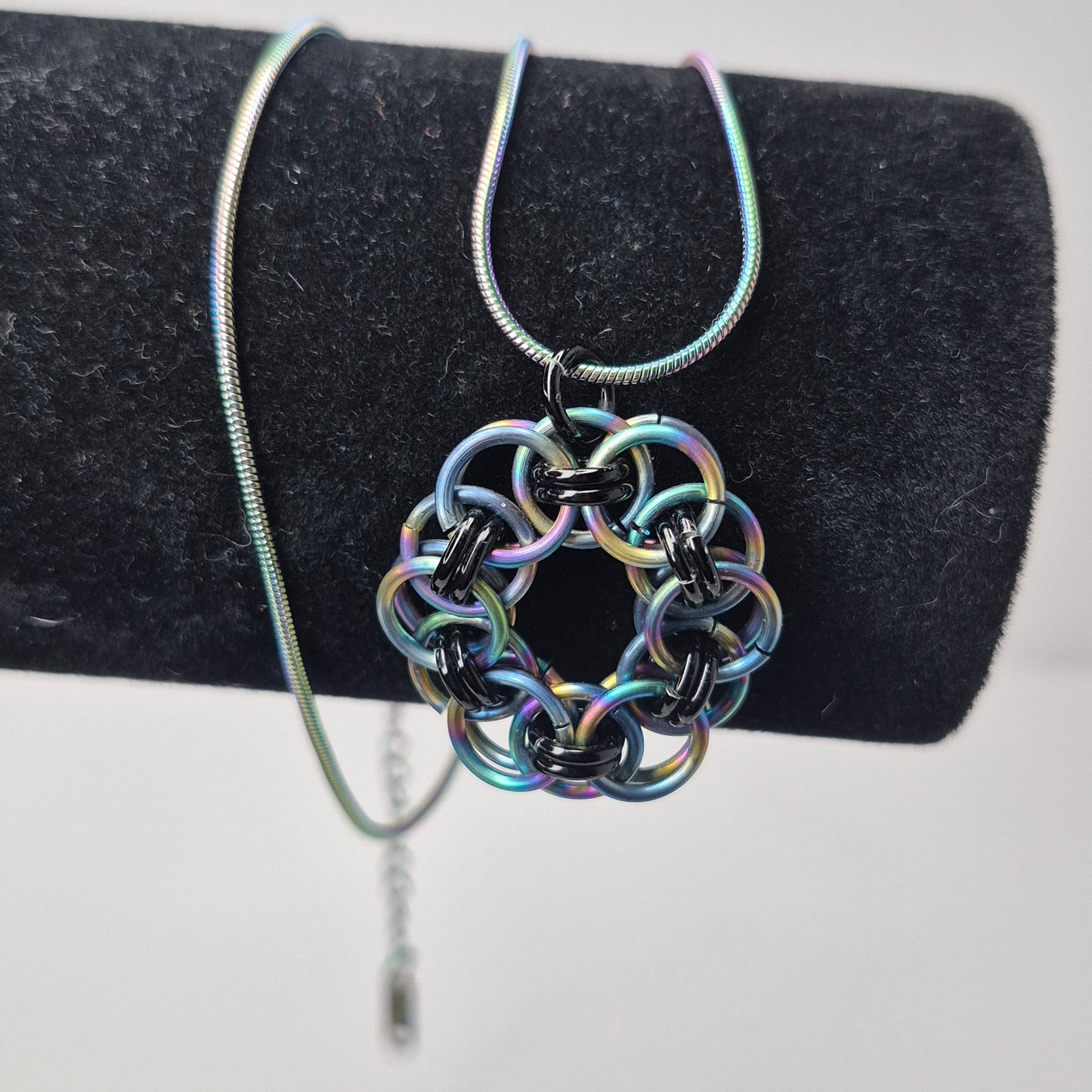 Rainbow chainmail necklace