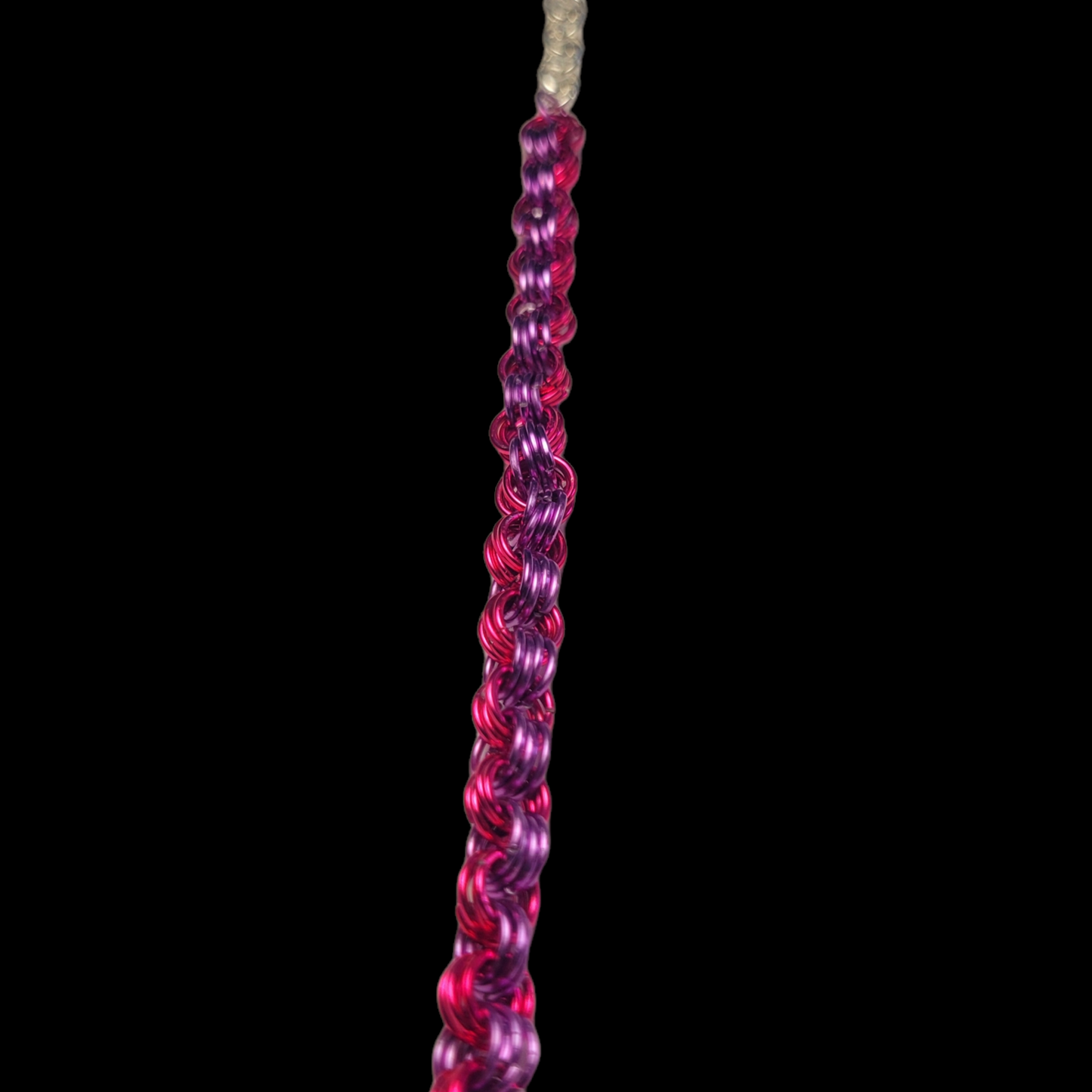 Bracelet, pink and purple chainmail