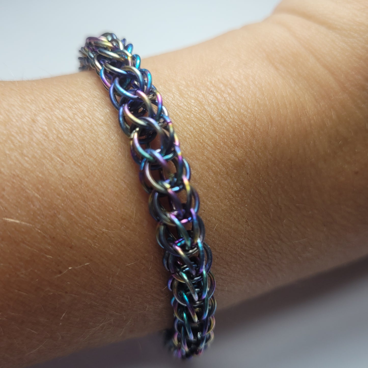 Rainbow chainmail bracelet