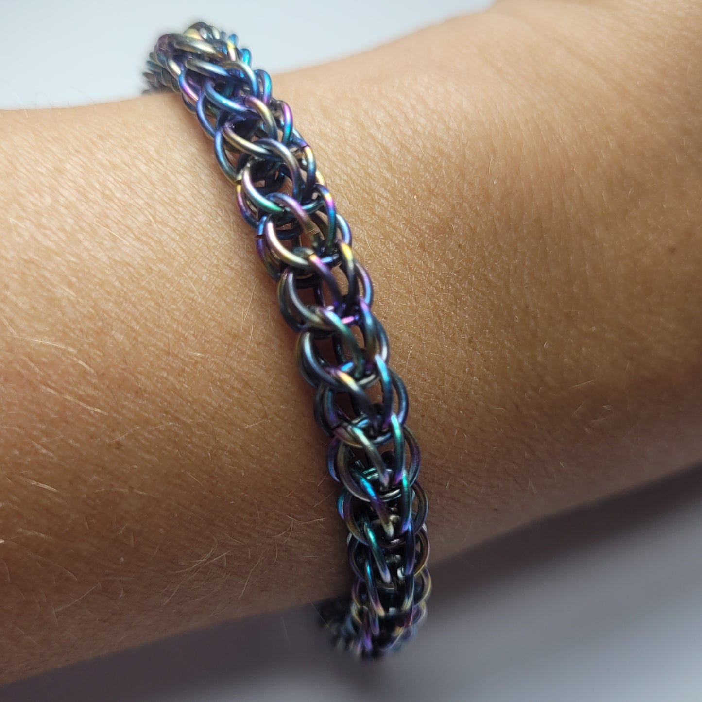 Rainbow chainmail bracelet
