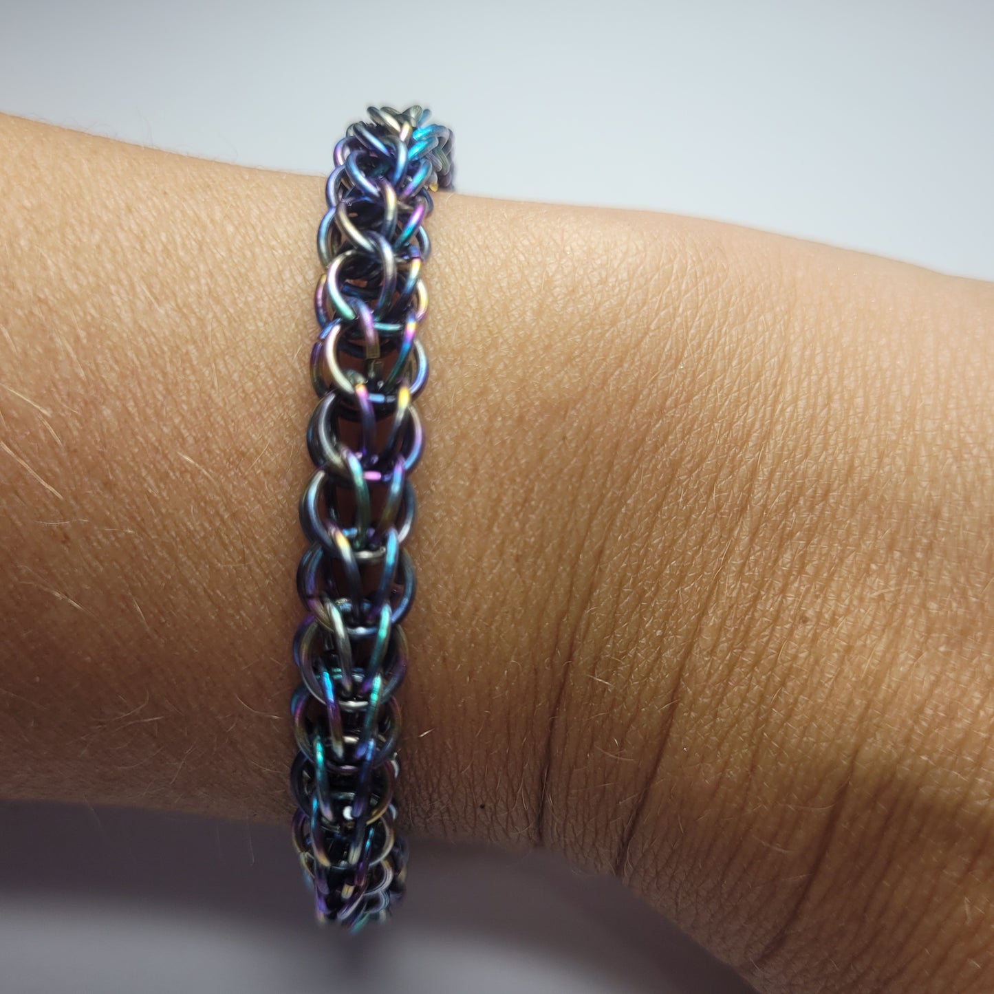 Rainbow chainmail bracelet