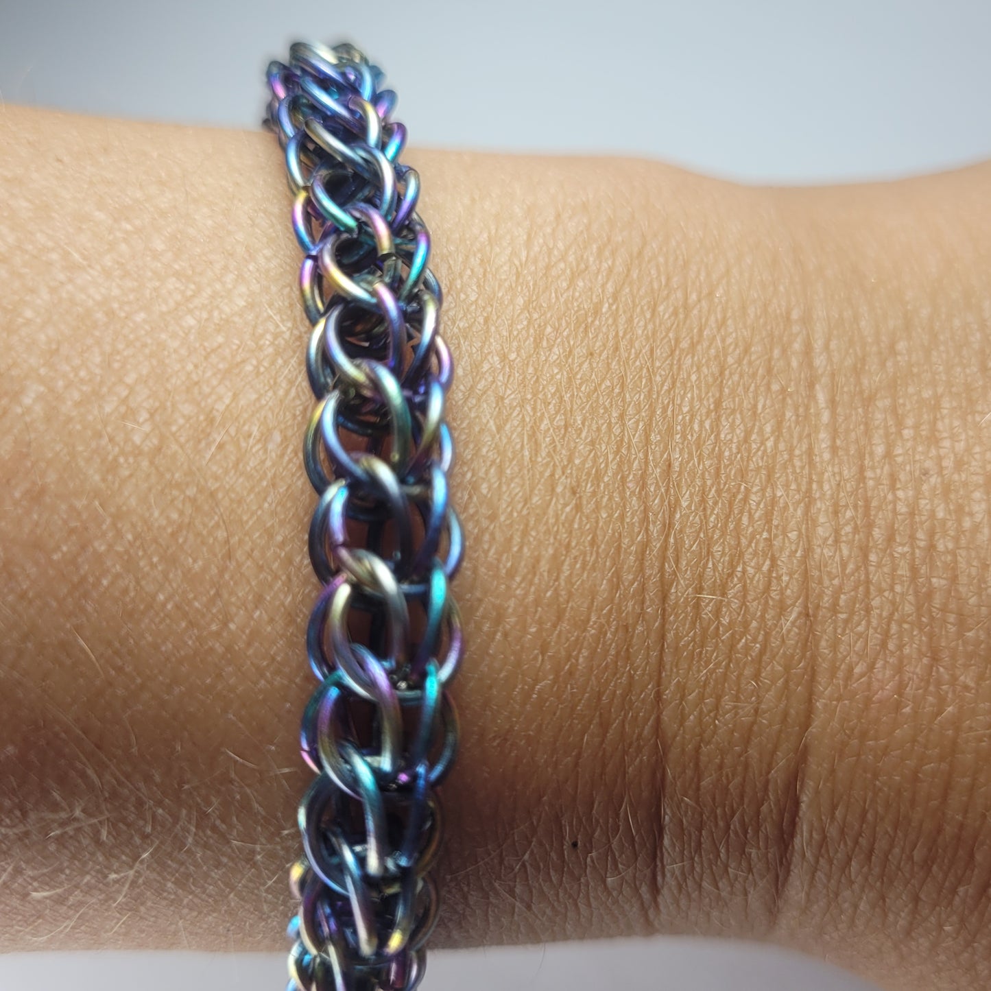 Rainbow chainmail bracelet