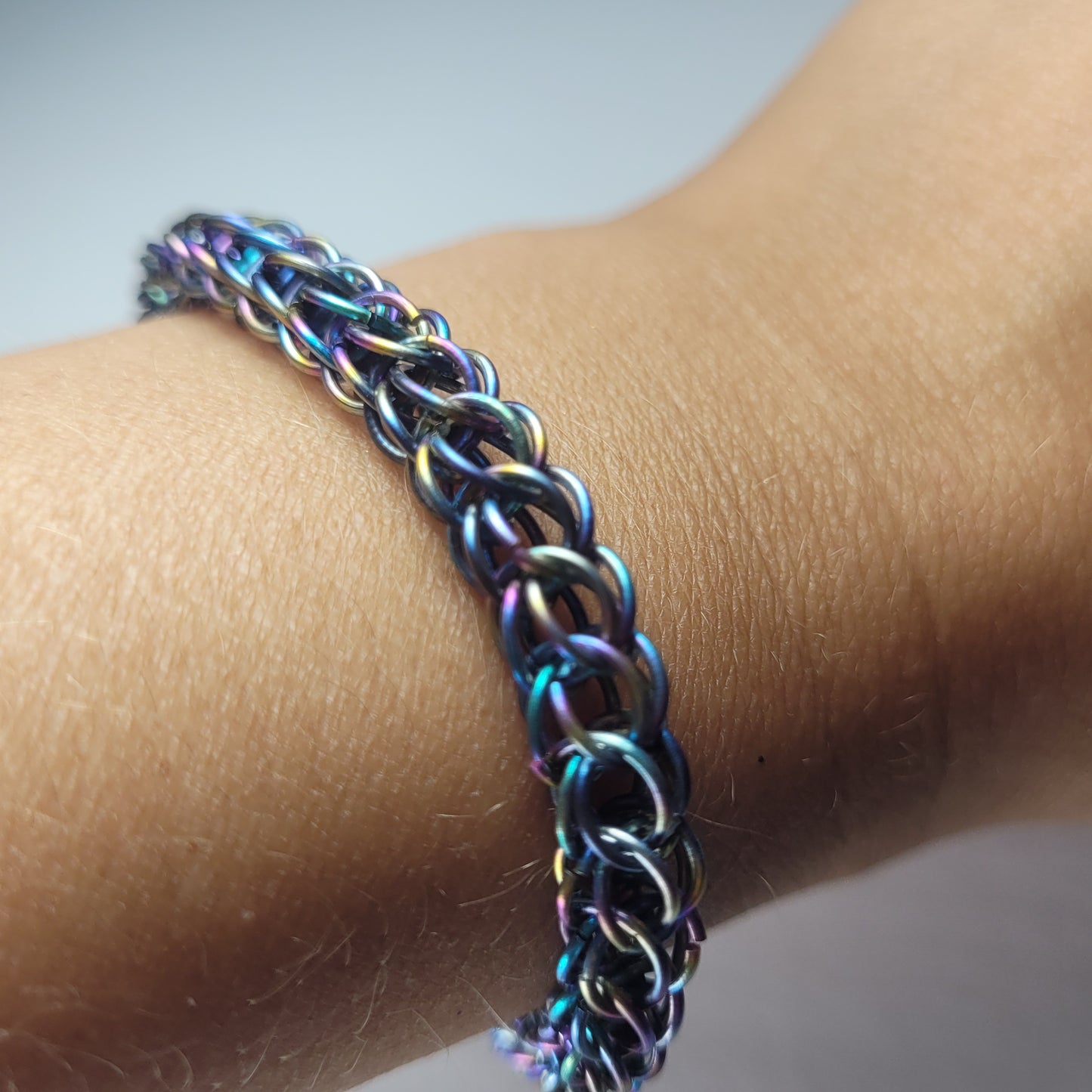 Rainbow chainmail bracelet