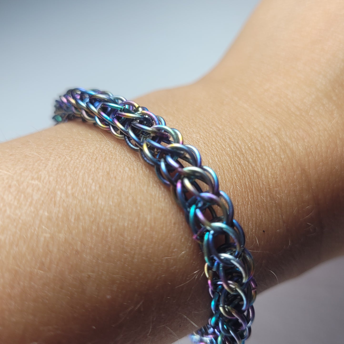 Rainbow chainmail bracelet