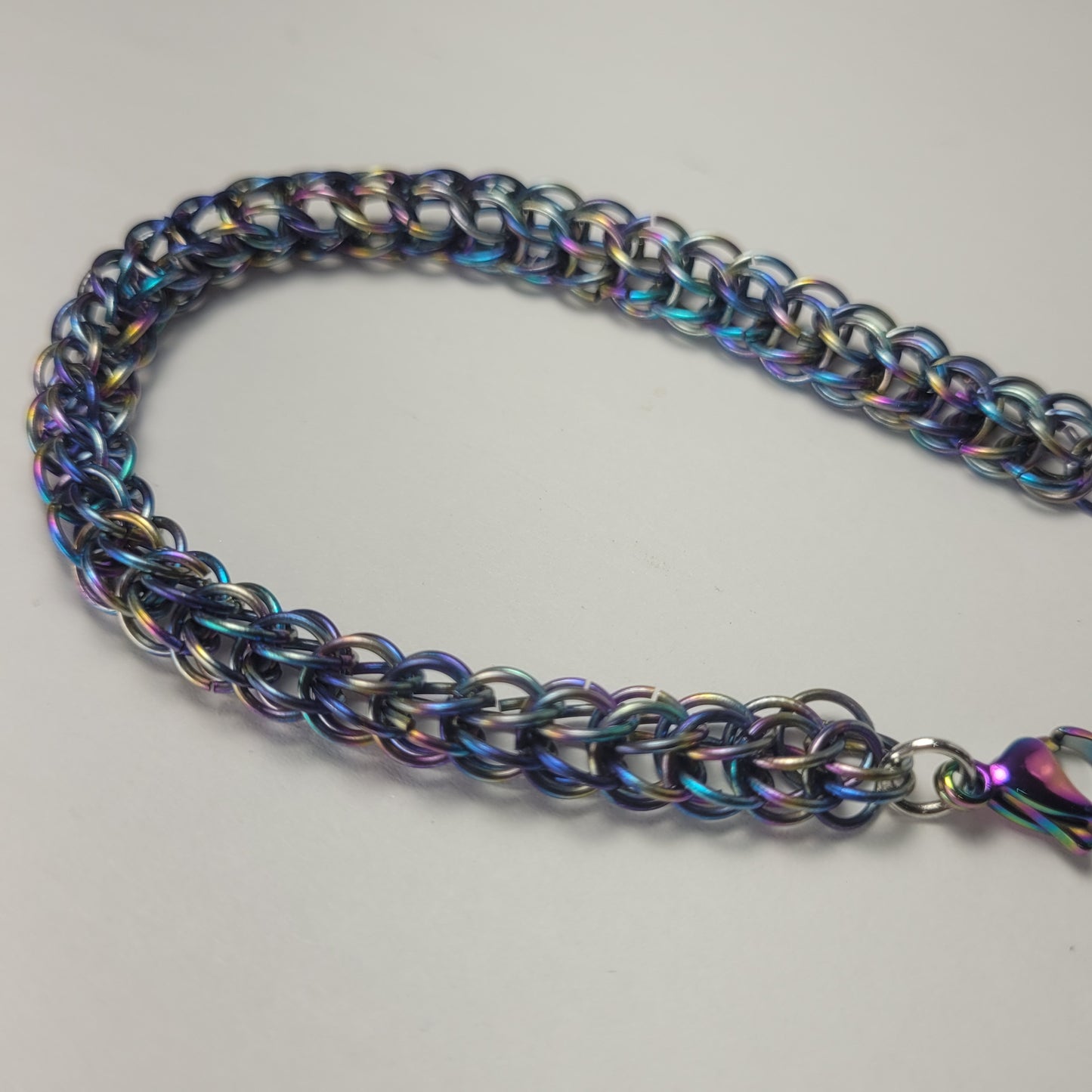 Rainbow chainmail bracelet