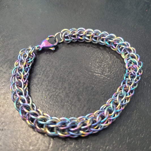 Rainbow chainmail bracelet