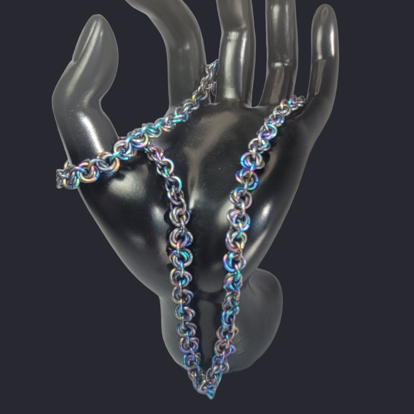 Rainbow rosette chainmail jewelery set